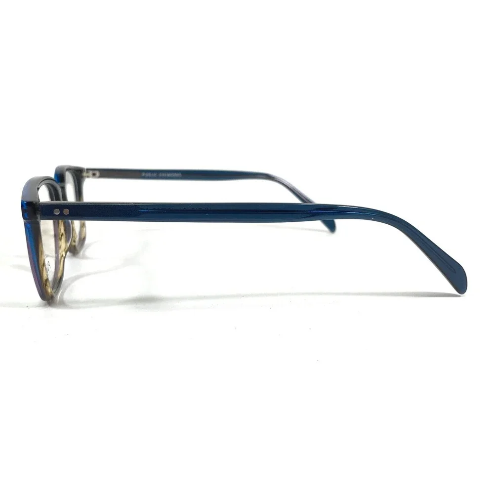 Public Eyeworks Eyeglasses Frames ULRIC C4 Brown Blue Square Horn Rim 49-19-148